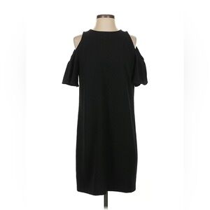 LOFT Black Cold Shoulder Mini Dress